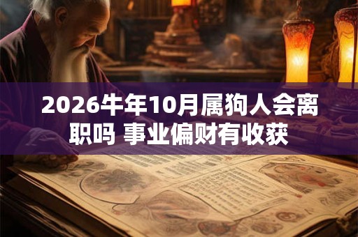 2026牛年10月属狗人会离职吗 事业偏财有收获 2026牛年10月属狗人会离职吗 事业偏财有收获