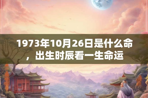 1973年10月26日是什么命,出生时辰看一生命运 1973年10月26日是什么命,出生时辰看一生命运