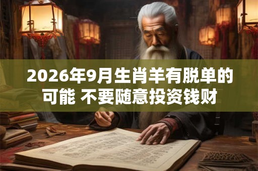 2026年9月生肖羊有脱单的可能 不要随意投资钱财 2026年9月生肖羊有脱单的可能 不要随意投资钱财