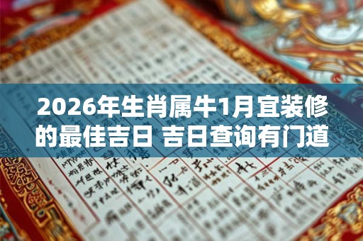 2026年生肖属牛1月宜装修的最佳吉日 吉日查询有门道