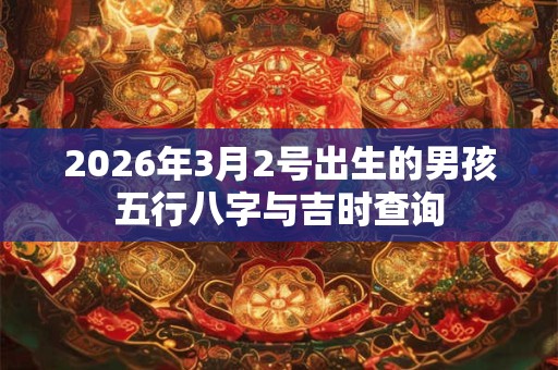 2026年3月2号出生的男孩五行八字与吉时查询