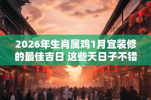 2026年生肖属鸡1月宜装修的最佳吉日 这些天日子不错 2026年生肖属鸡1月宜装修的最佳吉日 这些天日子不错