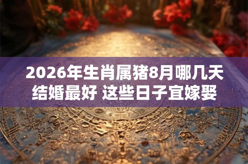 2026年生肖属猪8月哪几天结婚最好 这些日子宜嫁娶 2026年生肖属猪8月哪几天结婚最好 这些日子宜嫁娶