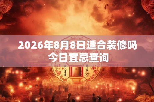 2026年8月8日适合装修吗 今日宜忌查询 2026年8月8日适合装修吗 今日宜忌查询