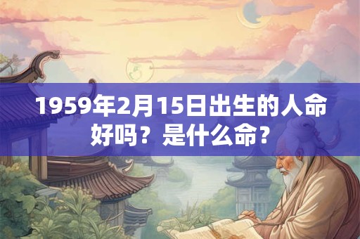 1959年2月15日出生的人命好吗?是什么命? 1959年2月15日出生的人命好吗?是什么命?
