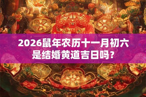 2026鼠年农历十一月初六是结婚黄道吉日吗? 2026鼠年农历十一月初六是结婚黄道吉日吗?
