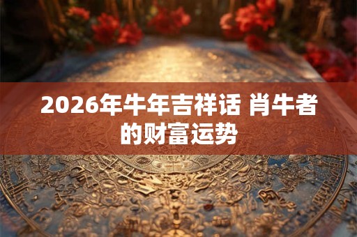 2026年牛年吉祥话 肖牛者的财富运势