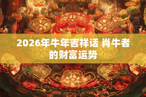 2026年牛年吉祥话 肖牛者的财富运势