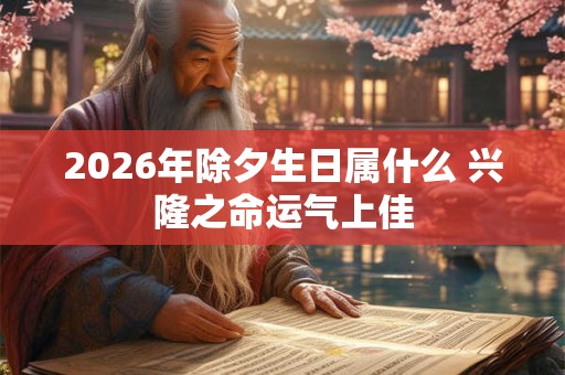 2026年除夕生日属什么 兴隆之命运气上佳 2026年除夕生日属什么 兴隆之命运气上佳