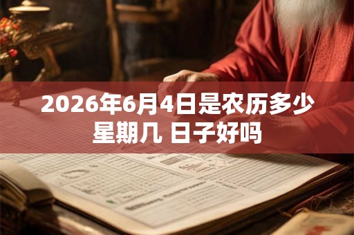 2026年6月4日是农历多少星期几 日子好吗 2026年6月4日是农历多少星期几 日子好吗