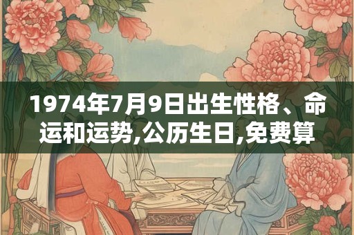 1974年7月9日出生性格、命运和运势,公历生日,免费算命