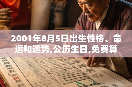 2001年8月5日出生性格、命运和运势,公历生日,免费算命 2001年8月5日出生性格、命运和运势,公历生日,免费算命