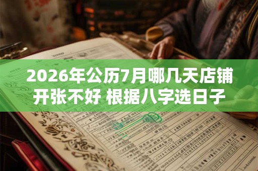 2026年公历7月哪几天店铺开张不好 根据八字选日子 2026年公历7月哪几天店铺开张不好 根据八字选日子