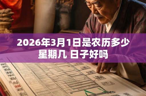 2026年3月1日是农历多少星期几 日子好吗 2026年3月1日是农历多少星期几 日子好吗