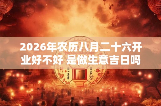 2026年农历八月二十六开业好不好 是做生意吉日吗