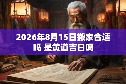 2026年8月15日搬家合适吗 是黄道吉日吗