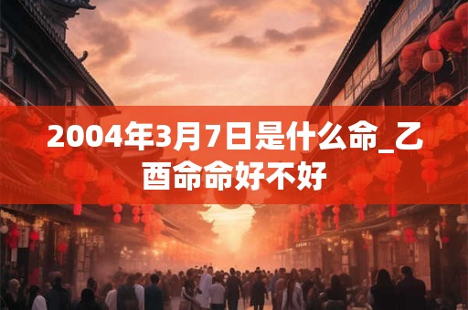 2004年3月7日是什么命_乙酉命命好不好