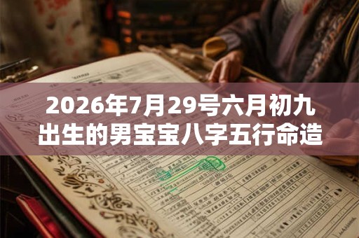 2026年7月29号六月初九出生的男宝宝八字五行命造简批 2026年7月29号六月初九出生的男宝宝八字五行命造简批
