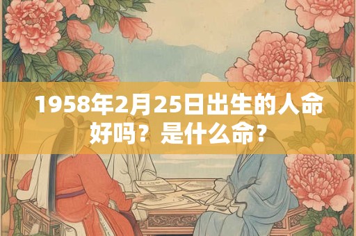 1958年2月25日出生的人命好吗?是什么命? 1958年2月25日出生的人命好吗?是什么命?