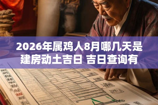 2026年属鸡人8月哪几天是建房动土吉日 吉日查询有门道 2026年属鸡人8月哪几天是建房动土吉日 吉日查询有门道