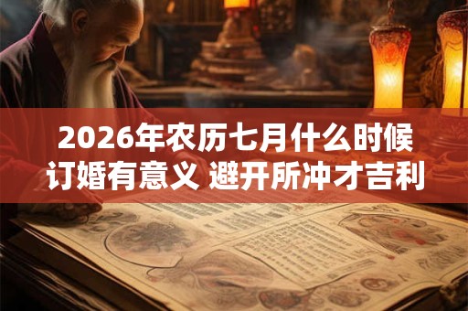 2026年农历七月什么时候订婚有意义 避开所冲才吉利 2026年农历七月什么时候订婚有意义 避开所冲才吉利