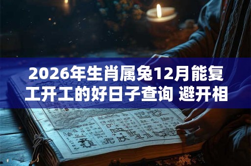 2026年生肖属兔12月能复工开工的好日子查询 避开相冲生肖