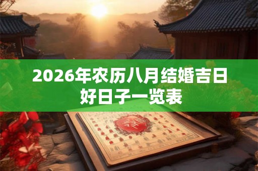 2026年农历八月结婚吉日 好日子一览表
