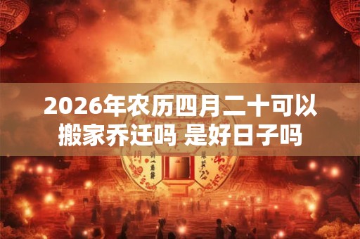 2026年农历四月二十可以搬家乔迁吗 是好日子吗 2026年农历四月二十可以搬家乔迁吗 是好日子吗