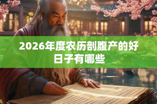 2026年度农历剖腹产的好日子有哪些