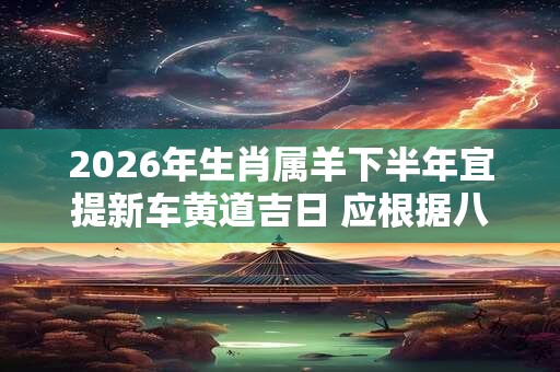 2026年生肖属羊下半年宜提新车黄道吉日 应根据八字查询