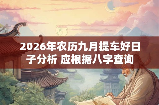 2026年农历九月提车好日子分析 应根据八字查询 2026年农历九月提车好日子分析 应根据八字查询