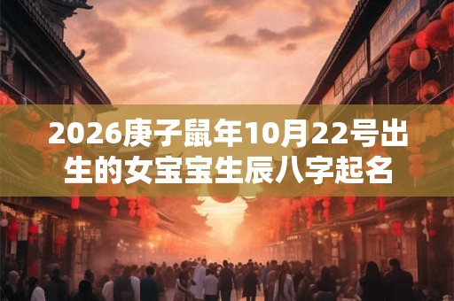 2026庚子鼠年10月22号出生的女宝宝生辰八字起名