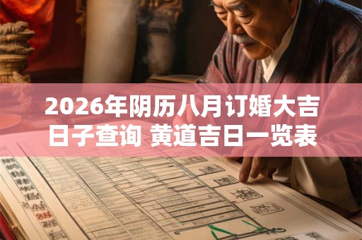 2026年阴历八月订婚大吉日子查询 黄道吉日一览表