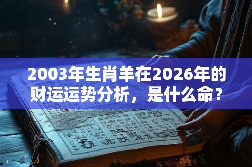 2003年生肖羊在2026年的财运运势分析，是什么命？