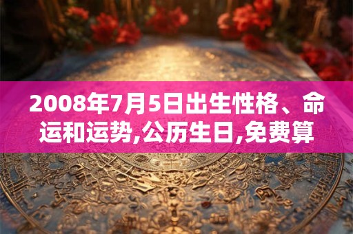 2008年7月5日出生性格、命运和运势,公历生日,免费算命 2008年7月5日出生性格、命运和运势,公历生日,免费算命
