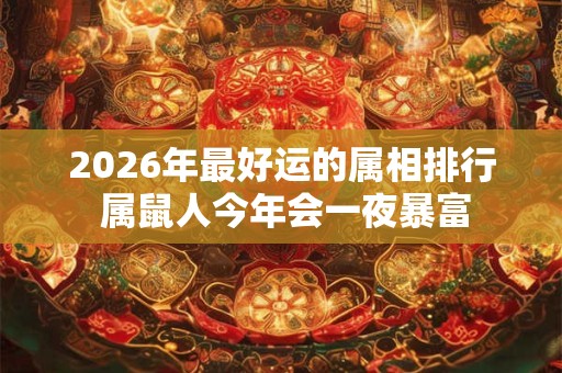 2026年最好运的属相排行 属鼠人今年会一夜暴富