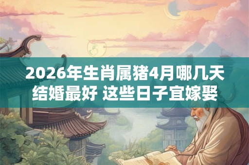 2026年生肖属猪4月哪几天结婚最好 这些日子宜嫁娶