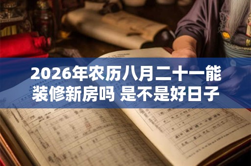 2026年农历八月二十一能装修新房吗 是不是好日子