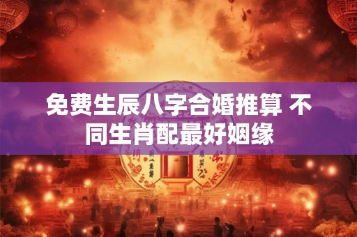 免费生辰八字合婚推算 不同生肖配最好姻缘