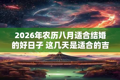 2026年农历八月适合结婚的好日子 这几天是适合的吉日 2026年农历八月适合结婚的好日子 这几天是适合的吉日