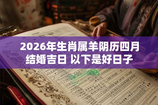 2026年生肖属羊阴历四月结婚吉日 以下是好日子 2026年生肖属羊阴历四月结婚吉日 以下是好日子