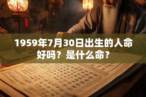 1959年7月30日出生的人命好吗?是什么命? 1959年7月30日出生的人命好吗?是什么命?