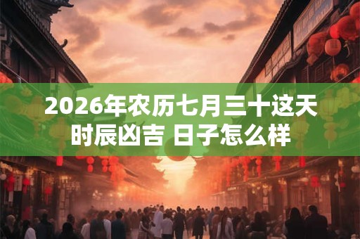2026年农历七月三十这天时辰凶吉 日子怎么样 2026年农历七月三十这天时辰凶吉 日子怎么样