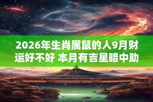 2026年生肖属鼠的人9月财运好不好 本月有吉星暗中助力 2026年生肖属鼠的人9月财运好不好 本月有吉星暗中助力