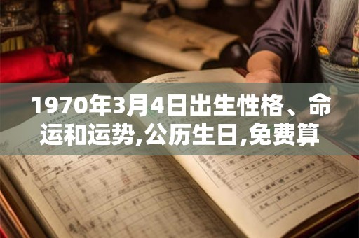 1970年3月4日出生性格、命运和运势,公历生日,免费算命