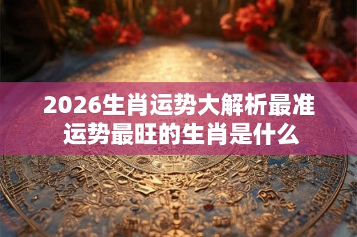 2026生肖运势大解析最准 运势最旺的生肖是什么