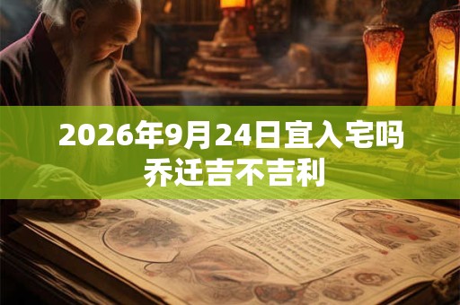 2026年9月24日宜入宅吗 乔迁吉不吉利
