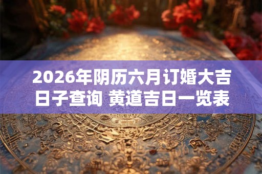 2026年阴历六月订婚大吉日子查询 黄道吉日一览表