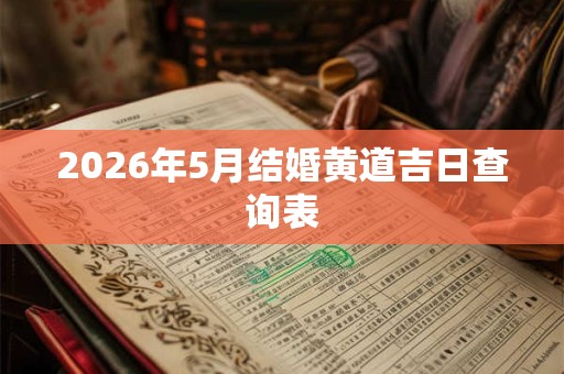 2026年5月结婚黄道吉日查询表 2026年5月结婚黄道吉日查询表