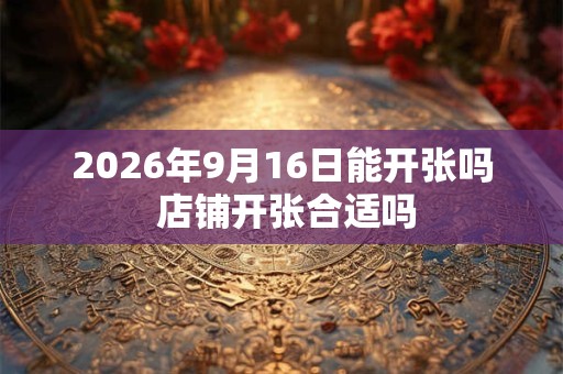2026年9月16日能开张吗 店铺开张合适吗 2026年9月16日能开张吗 店铺开张合适吗